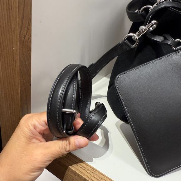 Coach Rowan Bucket Bag With Cherry Charm CCZ89 Suede/Silver/Black - Picture 6 of 10